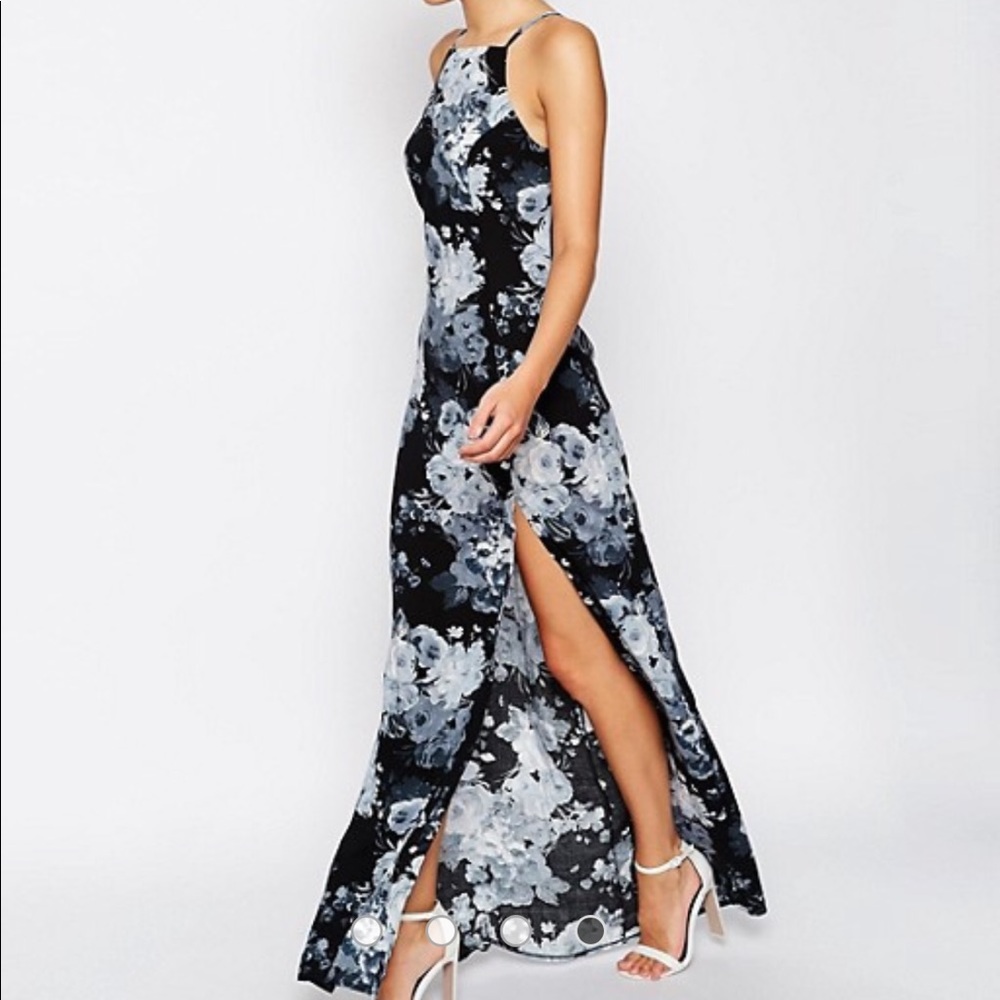 ASOS TALL Floral High Neck Maxi Dress